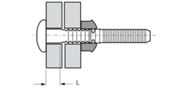 Зажимный крепеж INFALOK круглая головка стержень М19,1 (19,05-25,40) St
