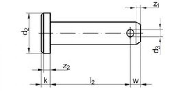 Ось с плоской головкой и отверстием DIN 1444 B d 12 h11 x 40 / 34,5 St/Zn