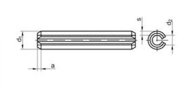 Штифт цилиндрический пружинный с прорезью DIN 1481 d 10 x 60 St