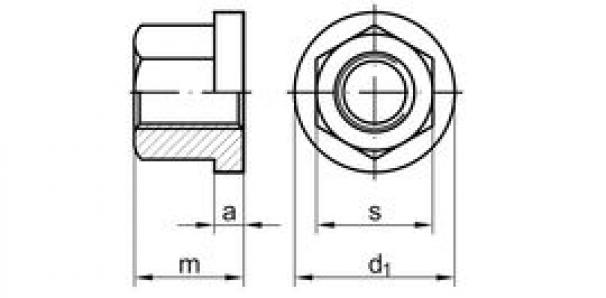 Гайка шестигранная высокая с фланцем DIN6331 M20 A4