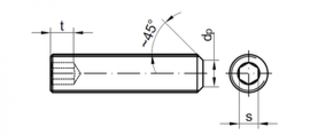 Винт установочный DIN 913 M 10 x 70 - Hex А2