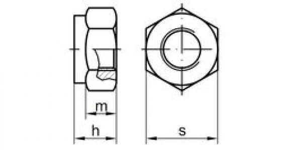 Низкая самоконтрящаяся шестигранная гайка DIN985 M10 A2