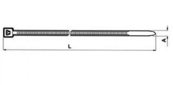 Стяжка нейлоновая кабельная белая 4,8 x 390 Pa