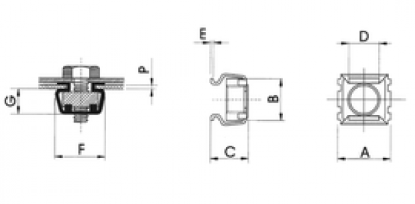 Гайка клетьевая M6-836-B Zn/Zn
