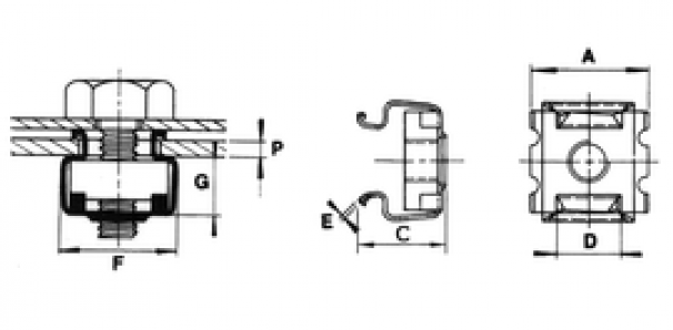 Гайка клетевая M5-835-CX - EC Zn/A2