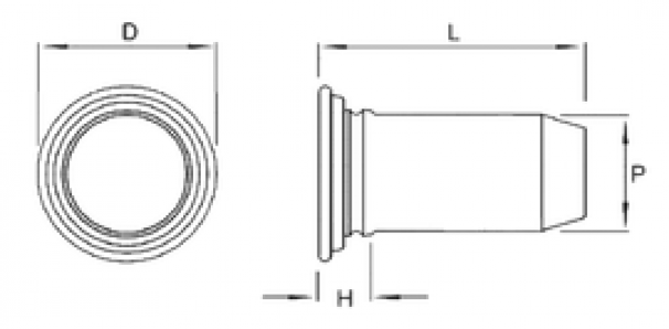 Шпилька запрессовочная безрезьбовая TP (отв. 6,5) d 6 x 12 Zn