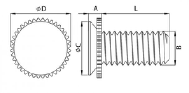Шпилька запрессовочная c резьбой для скрытого монтажа CFHC M 4 x 10 /2,4 A2