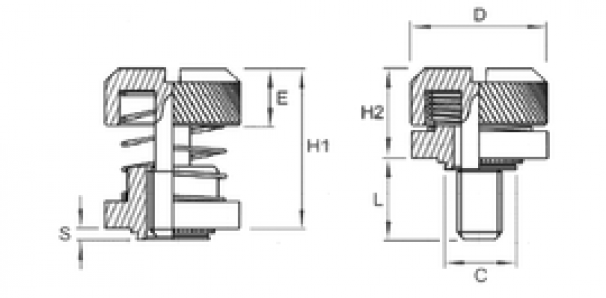 Подпружиненный запрессовочный винт PF32 (отв.8,0) M 5 x 7,62 St/Ni