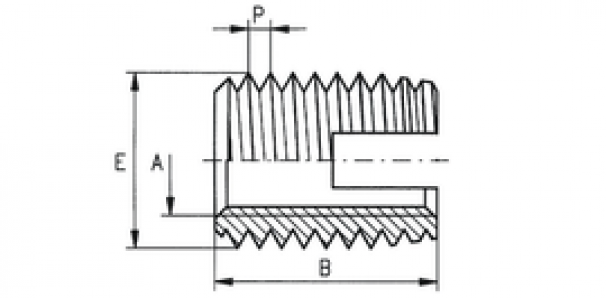 Резьбовая вставка с прорезью Ensat - S M 2,5 D 4,5 x 0,5 x 6 1,4105
